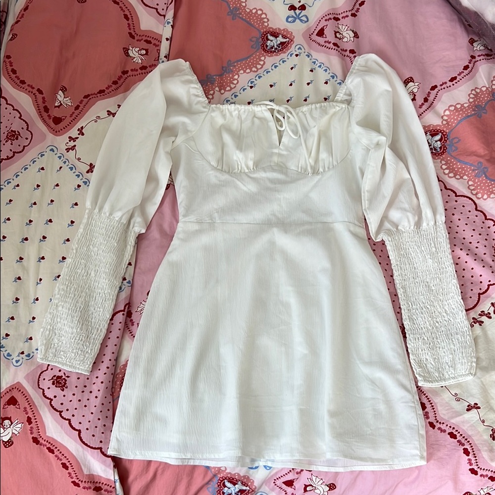 White Long Sleeve Dress